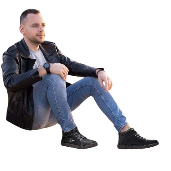 Gracosy Men’s Black Faux Leather Work Boots Fleece Lined Shoes Size 47(US 12) - Picture 8 of 14